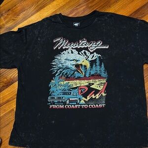 Black T-Shirt with Mustang Eagle Design